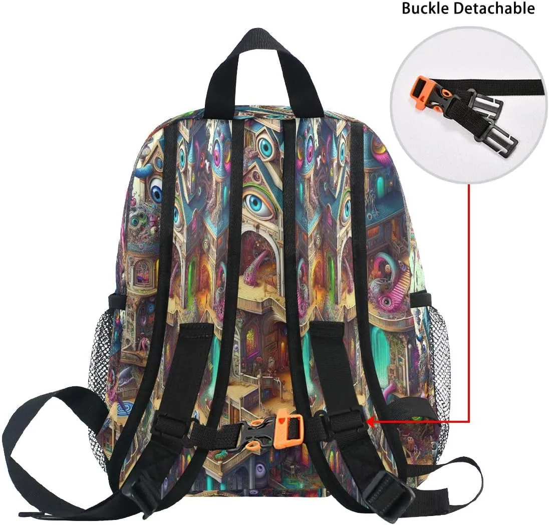 Joisal Cartoon Peculiar Villa Big Eyes Kids Backpack Small Lightweight Backpack School Boys, Toddler Dance Bag Ages 3-8