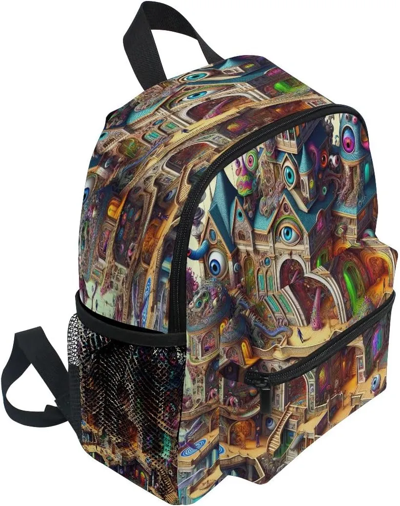 Joisal Cartoon Peculiar Villa Big Eyes Kids Backpack Small Lightweight Backpack School Boys, Toddler Dance Bag Ages 3-8