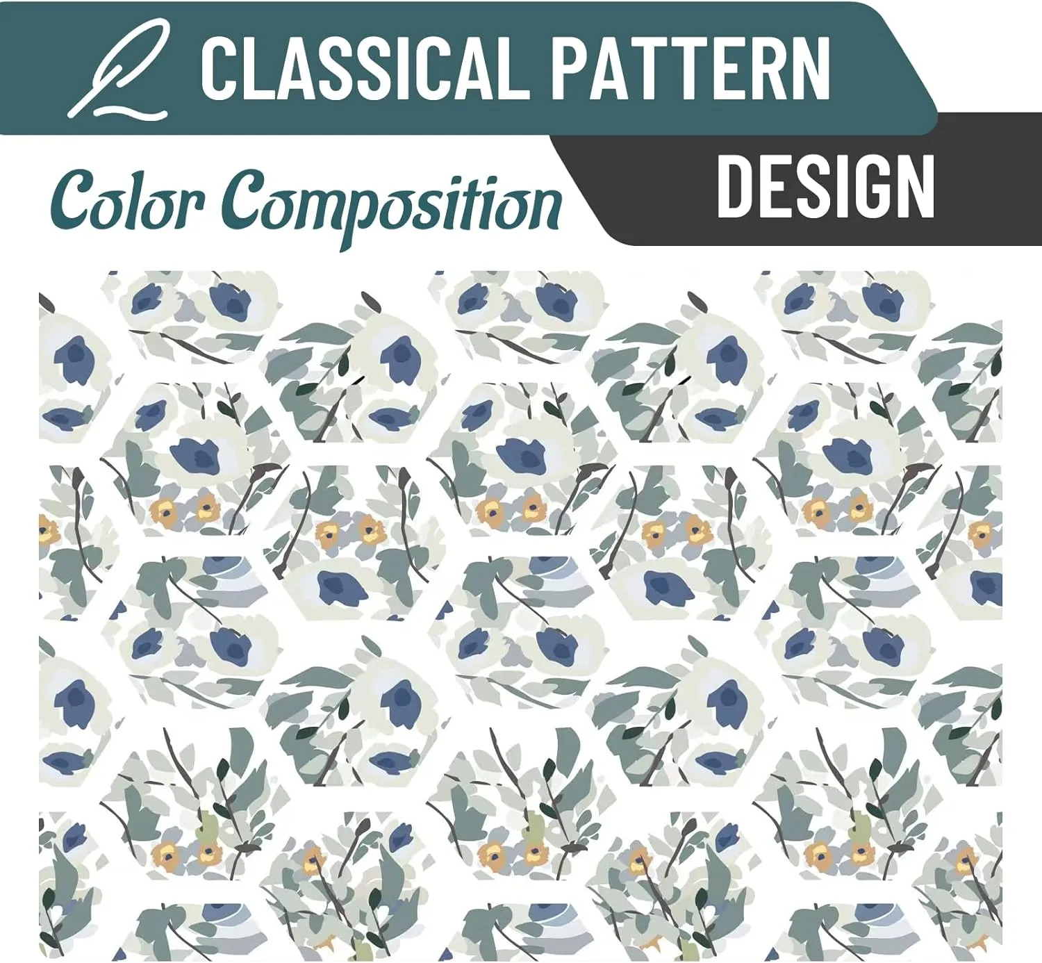 Joydeco Green Floral Curtains 84 Inches Long for Bedroom 2 Panels, Room Darkening Boho Curtains Patterned Panels for Living Room with Grommet, 80% Blackout Botanical Printed Drapes(Hexagon Green-84)