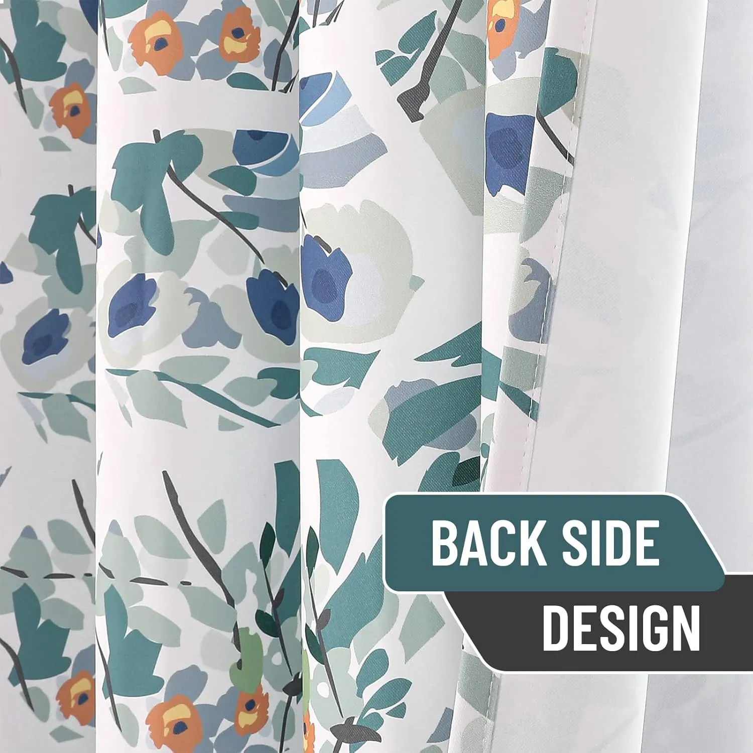 Joydeco Green Floral Curtains 84 Inches Long for Bedroom 2 Panels, Room Darkening Boho Curtains Patterned Panels for Living Room with Grommet, 80% Blackout Botanical Printed Drapes(Hexagon Green-84)