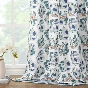 Joydeco Green Floral Curtains 84 Inches Long for Bedroom 2 Panels, Room Darkening Boho Curtains Patterned Panels for Living Room with Grommet, 80% Blackout Botanical Printed Drapes(Hexagon Green-84)
