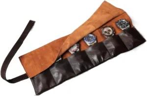 JSEIAJB Oil Wax Leather With Wrist Strap Strap Strap Strap, Portable Mechanical Watch Storage Bag