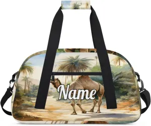 Jungle Camls Custom Name Sport Duffel Bag Dance Bag for Girls Teens Personalized Ballet Bag Gift for Birthday Christmas Helloween