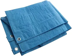 KAV Universal Premium Cover 120 GSM Tarpaulin Waterproof Heavy Duty 18x24 ft Tarp with Eyelets Ground Sheet for Garden Furniture, Pool, Car, Truck- Blue, 5.49 m x 7.32 m