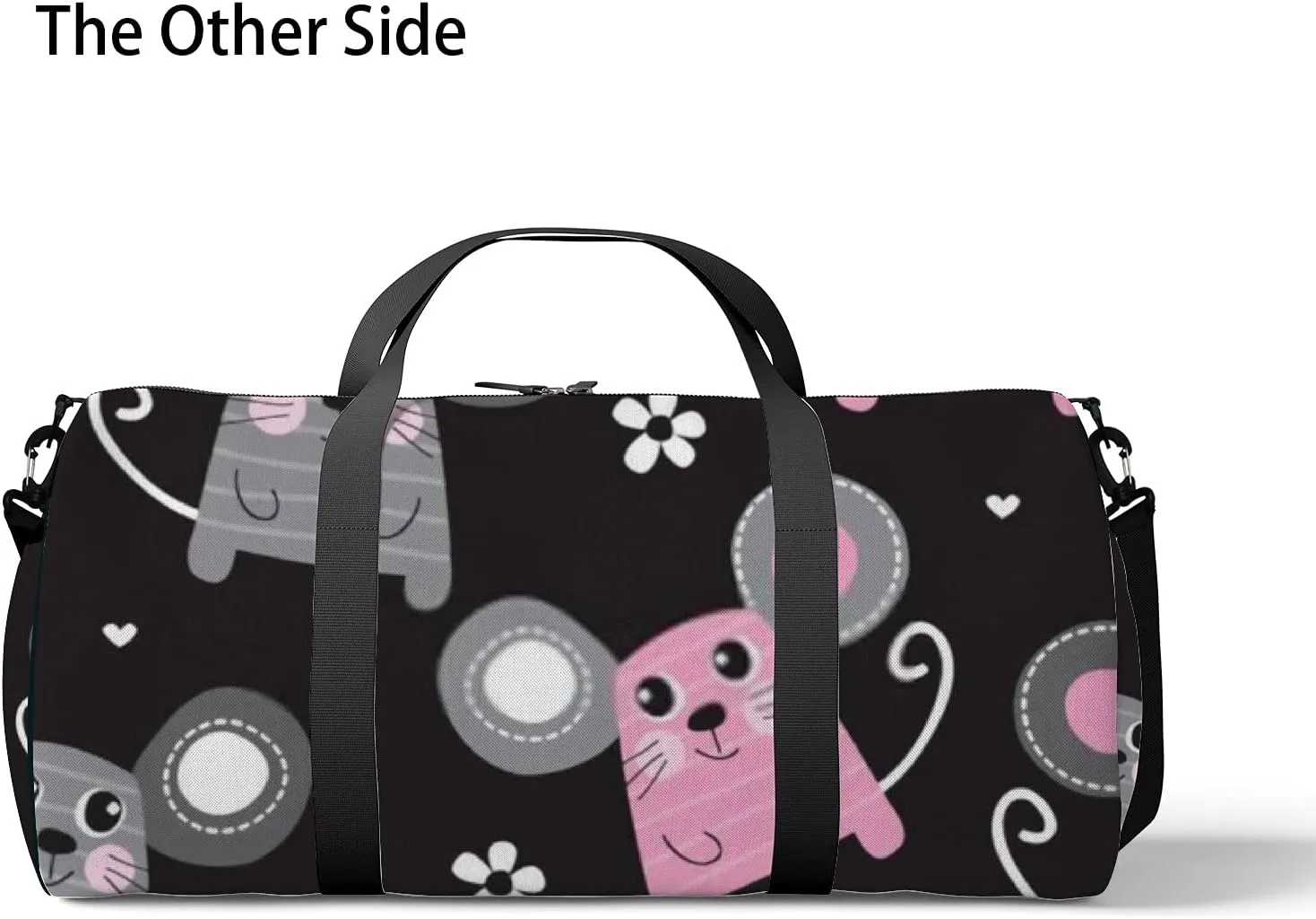 Kawaii Cartoon Animals Cute Mouse Sports Bag Tote Bag Waterproof Gym Bag with Shoulder Strap Zipper 2 Side Pockets for Men and Women, Travel and Storage Shoulder Bag.