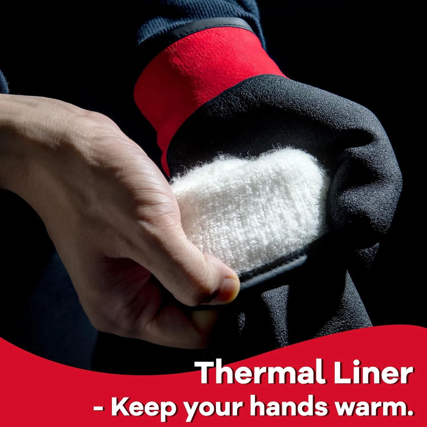 KAYGO Winter Waterproof Thermal Work Gloves for Men and Women, Full Hand Latex Coated, Acrylic Insulated Liner for Freezer Cold Weather, Fine Crinkle Grip,KG140W,Red, L