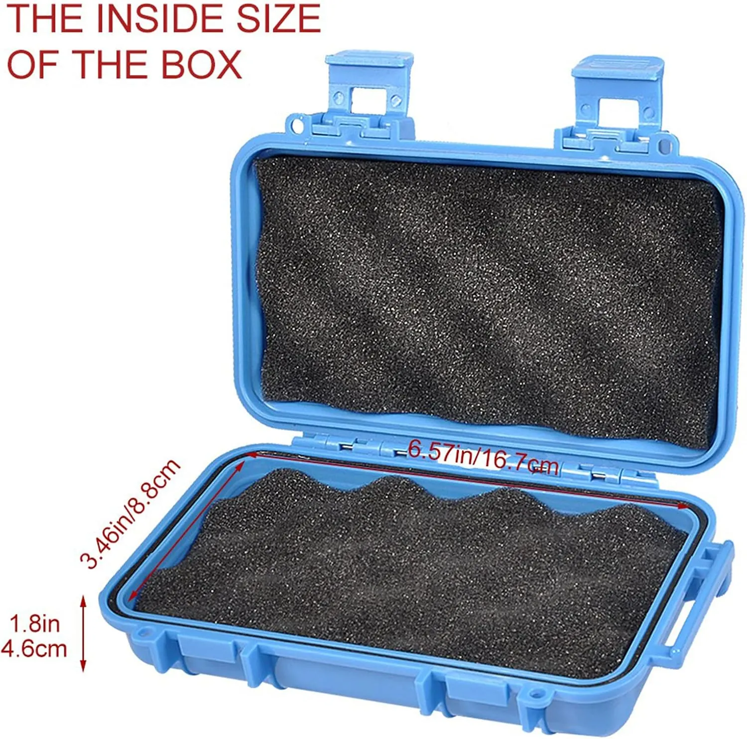 Keenso Plastic Storage Container, Waterproof Box Shockproof Dry Storage Box with 2 UShape Buckle for Fishing Camping Hiking