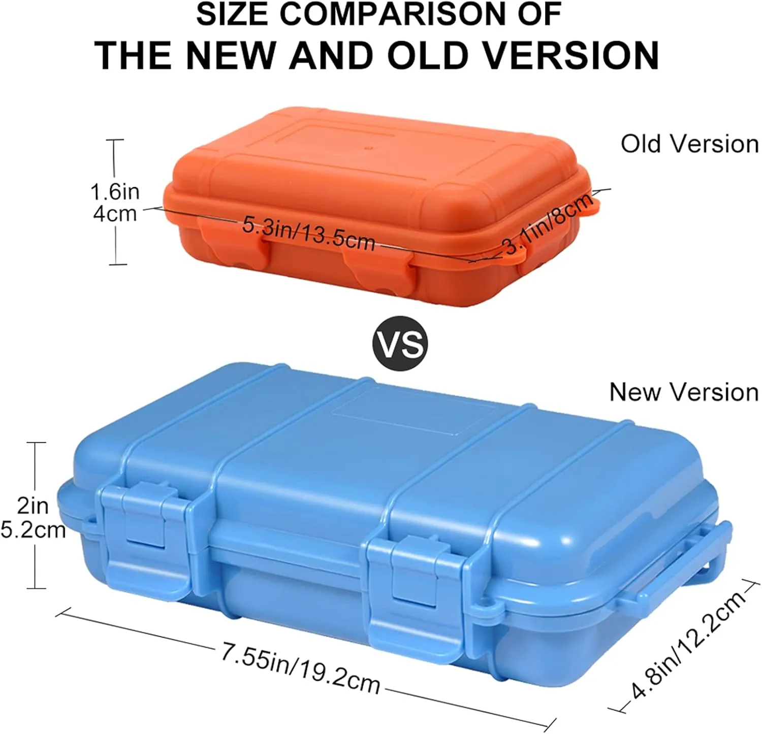 Keenso Plastic Storage Container, Waterproof Box Shockproof Dry Storage Box with 2 UShape Buckle for Fishing Camping Hiking