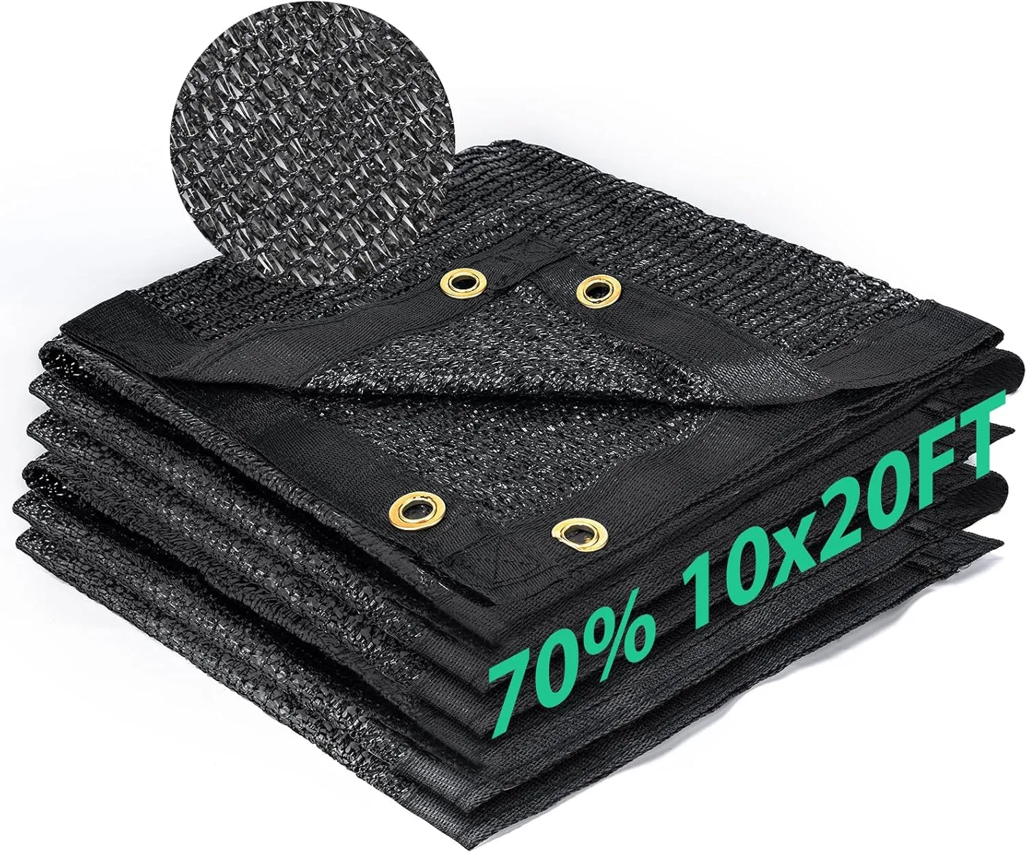 Kesfitt Garden 70% Shade Cloth, Resistant Sun Shade Net 10x20FT Mesh Tarp with HDPE Material and Reinforced Grommets Shade Trap for Greenhouse, Plant, Pergola, and Backyard Patio Sunshade