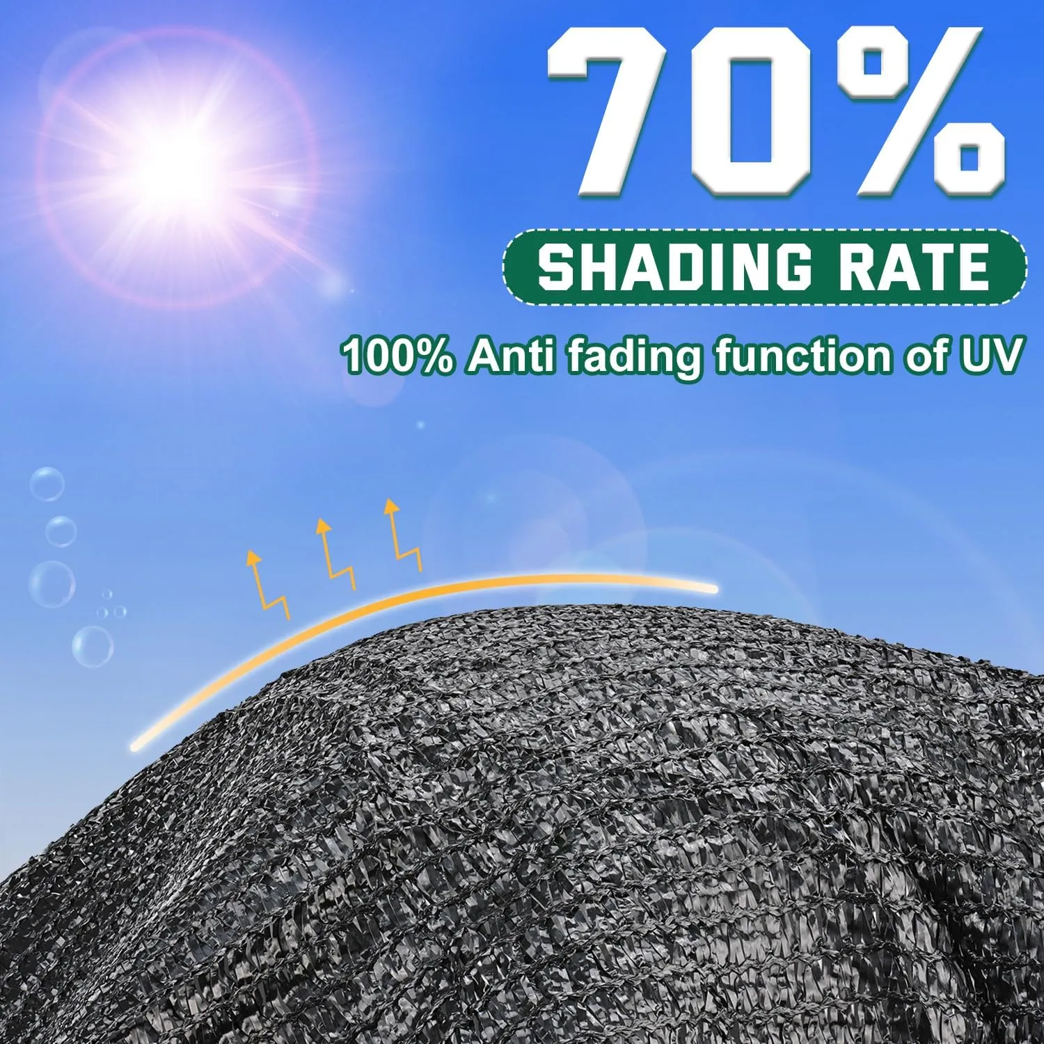 Kesfitt Garden 70% Shade Cloth, Resistant Sun Shade Net 10x20FT Mesh Tarp with HDPE Material and Reinforced Grommets Shade Trap for Greenhouse, Plant, Pergola, and Backyard Patio Sunshade