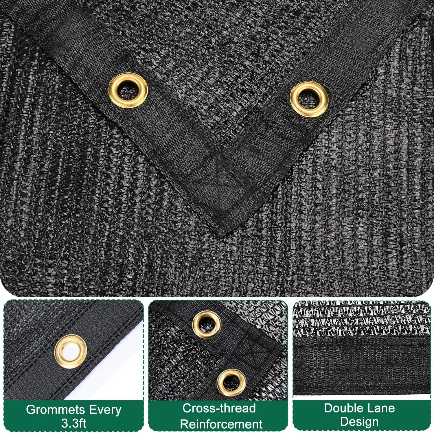 Kesfitt Garden 70% Shade Cloth, Resistant Sun Shade Net 20x20FT Mesh Tarp with HDPE Material and Reinforced Grommets Shade Trap for Greenhouse, Plant, Pergola, and Backyard Patio Sunshade