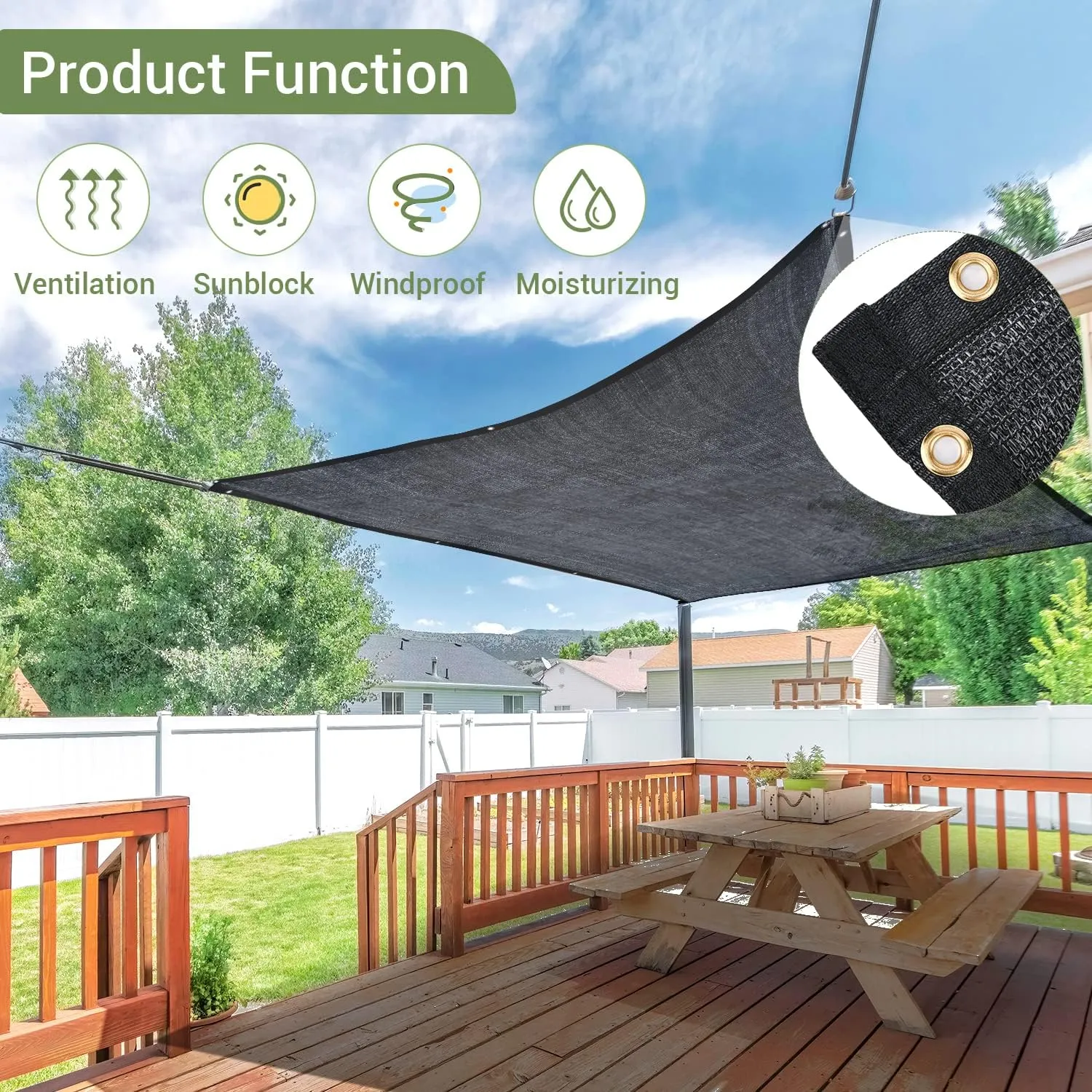 Keten 70% Garden Shade Cloth, 12x6FT HDPE Mesh Tarp with Upgraded Grommets, UV-Resistant Outdoor Sun Shades for Greenhouse, Garden, Patio Plants, Pergola