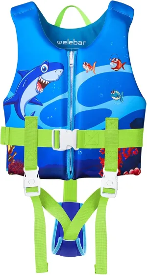 Kids Swim Vest, Toddler Floaties with Adjustable Safety Strap Swimming Aids Child Float Swimsuit for Boys and Girls Age 2-10 Years Old/22-88lbs