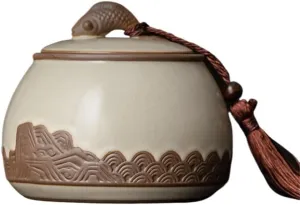 kitchen Ceramic Tea Canister Tea Storage Container Tins Jar with Airtight Lid for Coffee Sugar, Nuts, Herb, Spice Tea Tin