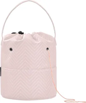 Knitting Needle Yarn Bag, Misty Rose Crochet Bag Organizer Knitting Bag Round Knitting Crochet Bag