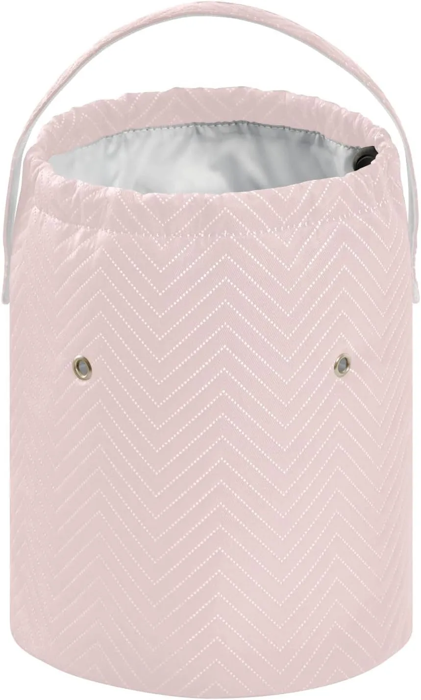 Knitting Needle Yarn Bag, Misty Rose Crochet Bag Organizer Knitting Bag Round Knitting Crochet Bag