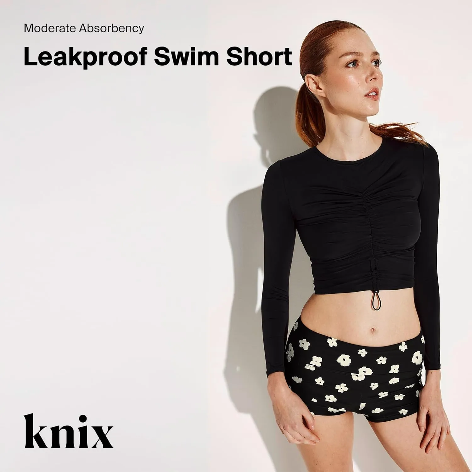KNIX Leakproof Period Swim Short, UPF 50  Fabric, Machine Washable, Leakproof Period Swimwear for Women