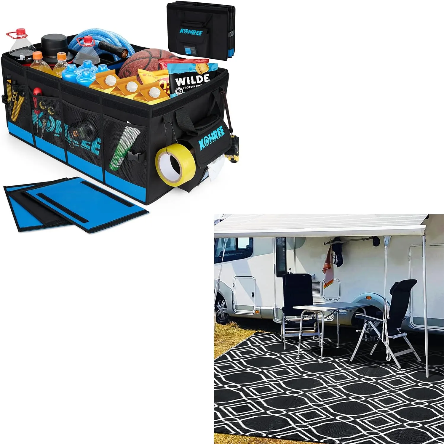 Kohree 9x12 RV Outdoor Rug Waterproof Reversible with Carry Bag   RV Storage and Organization Bag