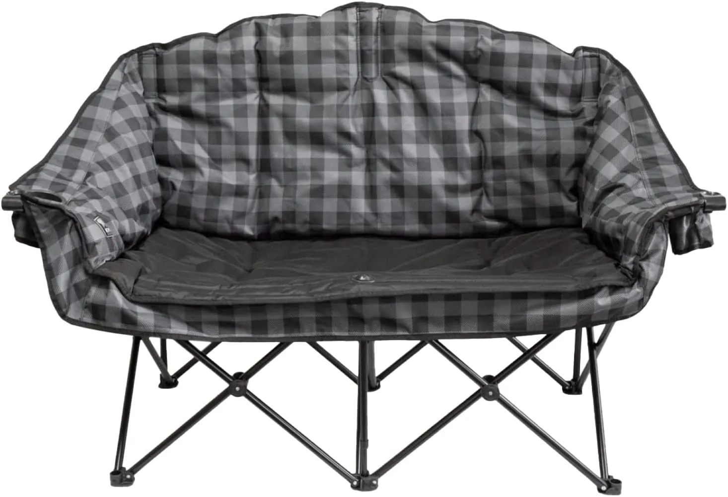 Kuma Outdoor Gear Bear Buddy/Double Chair with Carry Bag, Ultimate Portable Luxury Outdoor Double Camping Chair for Glamping, Sports & Outdoor Adventures (Grey/Black)