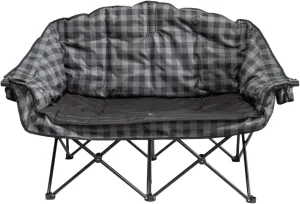 Kuma Outdoor Gear Bear Buddy/Double Chair with Carry Bag, Ultimate Portable Luxury Outdoor Double Camping Chair for Glamping, Sports & Outdoor Adventures (Grey/Black)