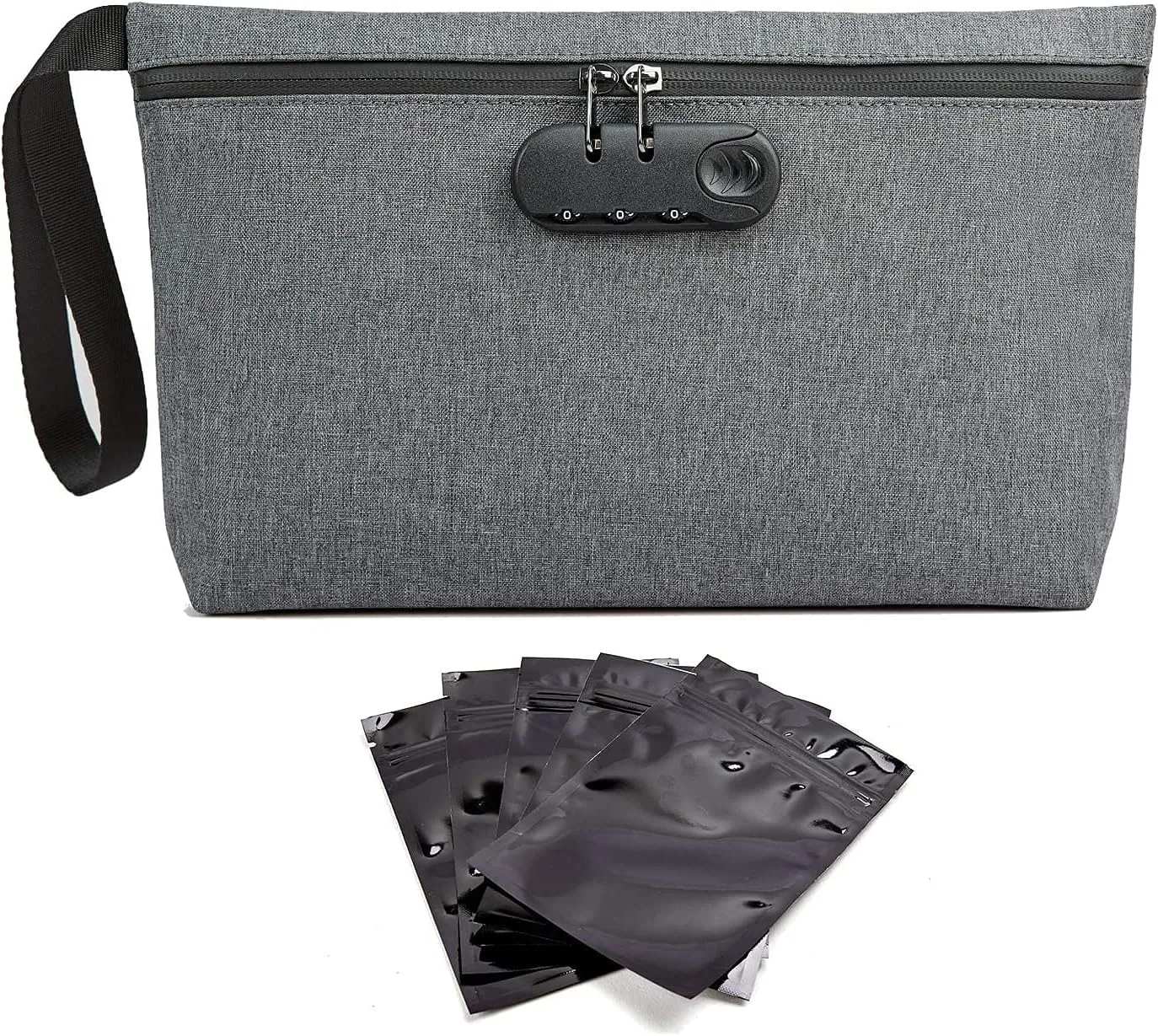 Large Storage Bag with Combination Lock, Money Organizer & Travel Medicine Lock Bag, Scent Resistent Containers Carbon Lined Great Gifts for Women/Men