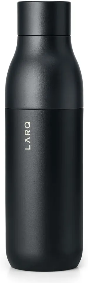 LARQ Bottle PureVis 25 oz - Self-Cleaning and Insulated Stainless Steel Water Bottle with UV Water Purifier and Award-winning Design | Reusable & Travel Friendly, Obsidian Black