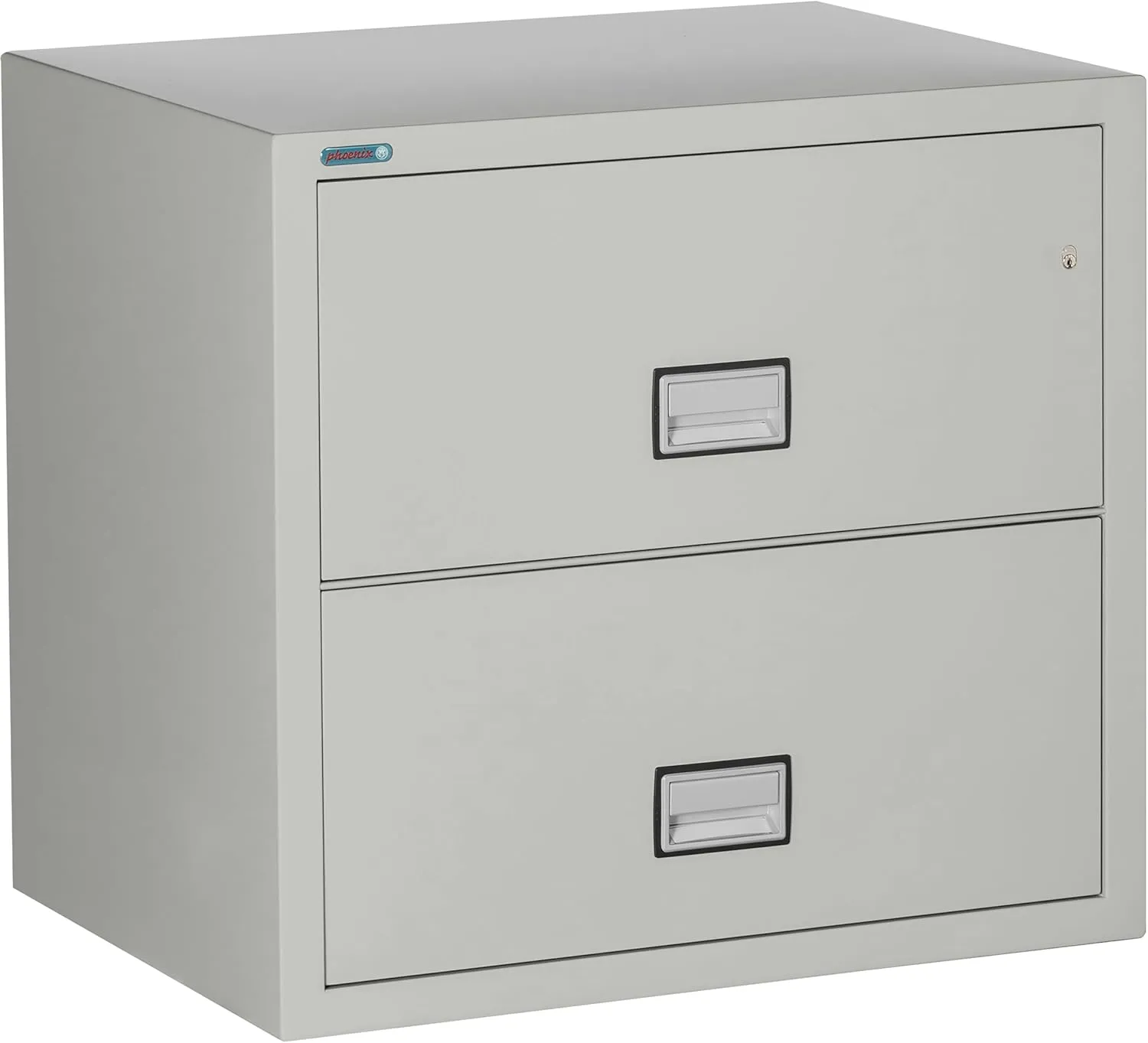 Lateral 31 inch 2-Drawer Fireproof File Cabinet with Key Lock, Water Seal, Light Gray, LAT2W31LG