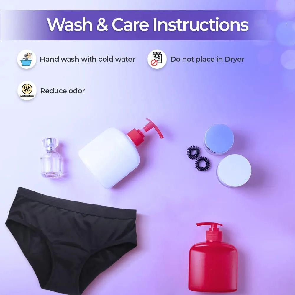 Leak Free Period Underwear for Women & Teens - With 10 Wipes & Storage Bag