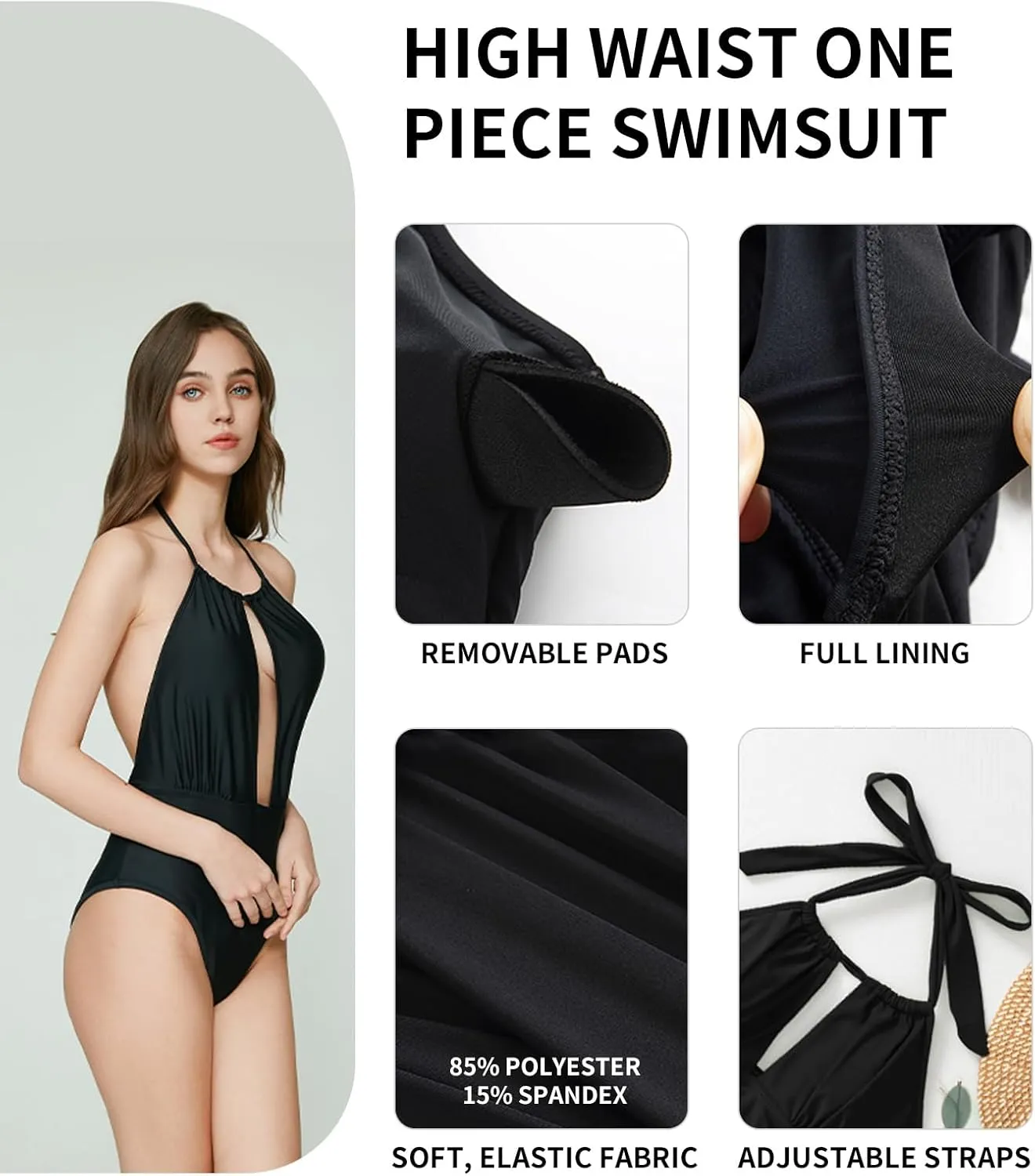 Leakproof Period Monokini Swimsuit for Women – 12-Hour Protection – 3 Styles: Drawstring, Seamless, Cross-Back
