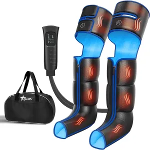 Leg Massager with Heat, Air Compression, 6 Modes & 3 Intensities for Foot, Calf & Thigh Muscles Relaxation