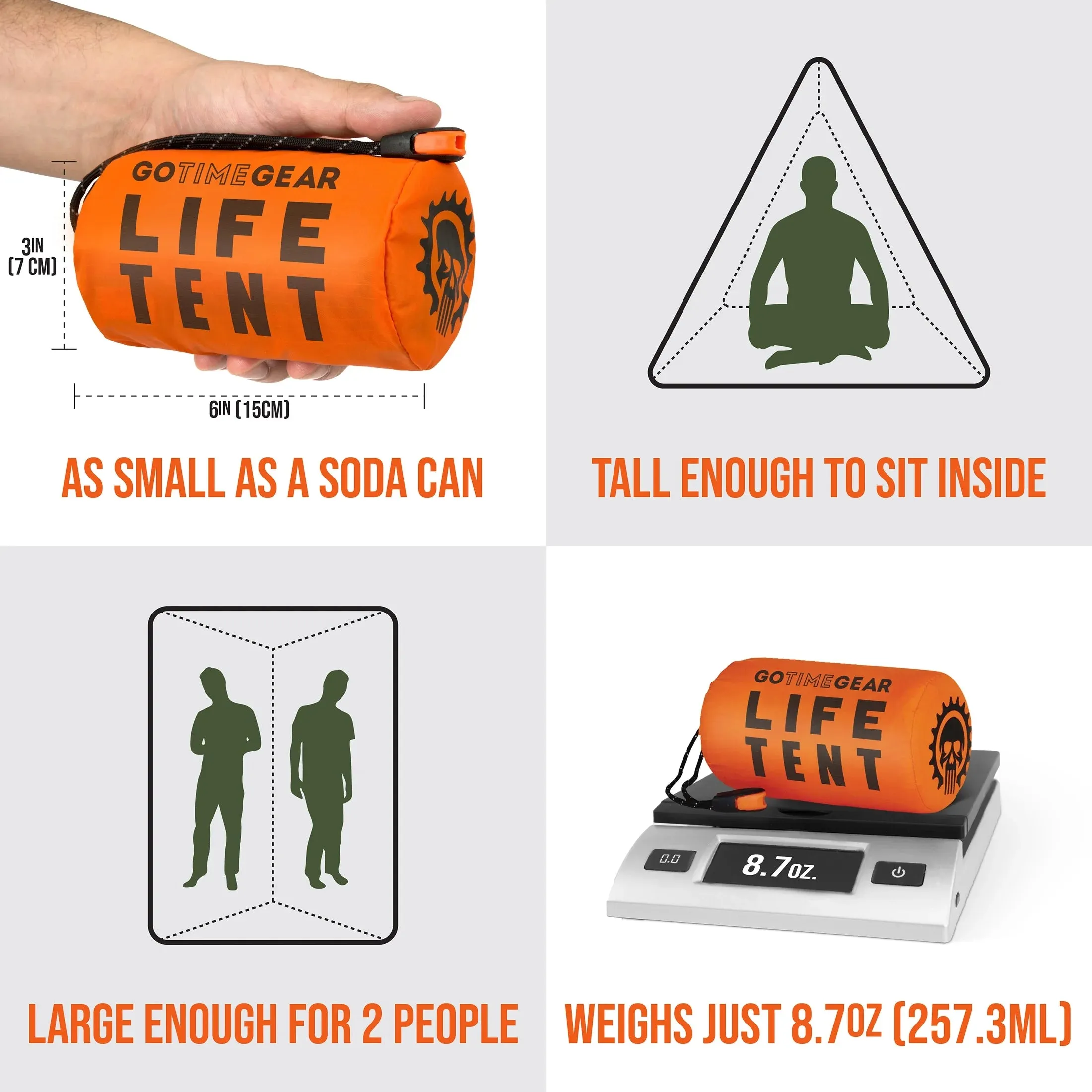 Life Tent: 2-Person Survival Shelter with Whistle & Paracord