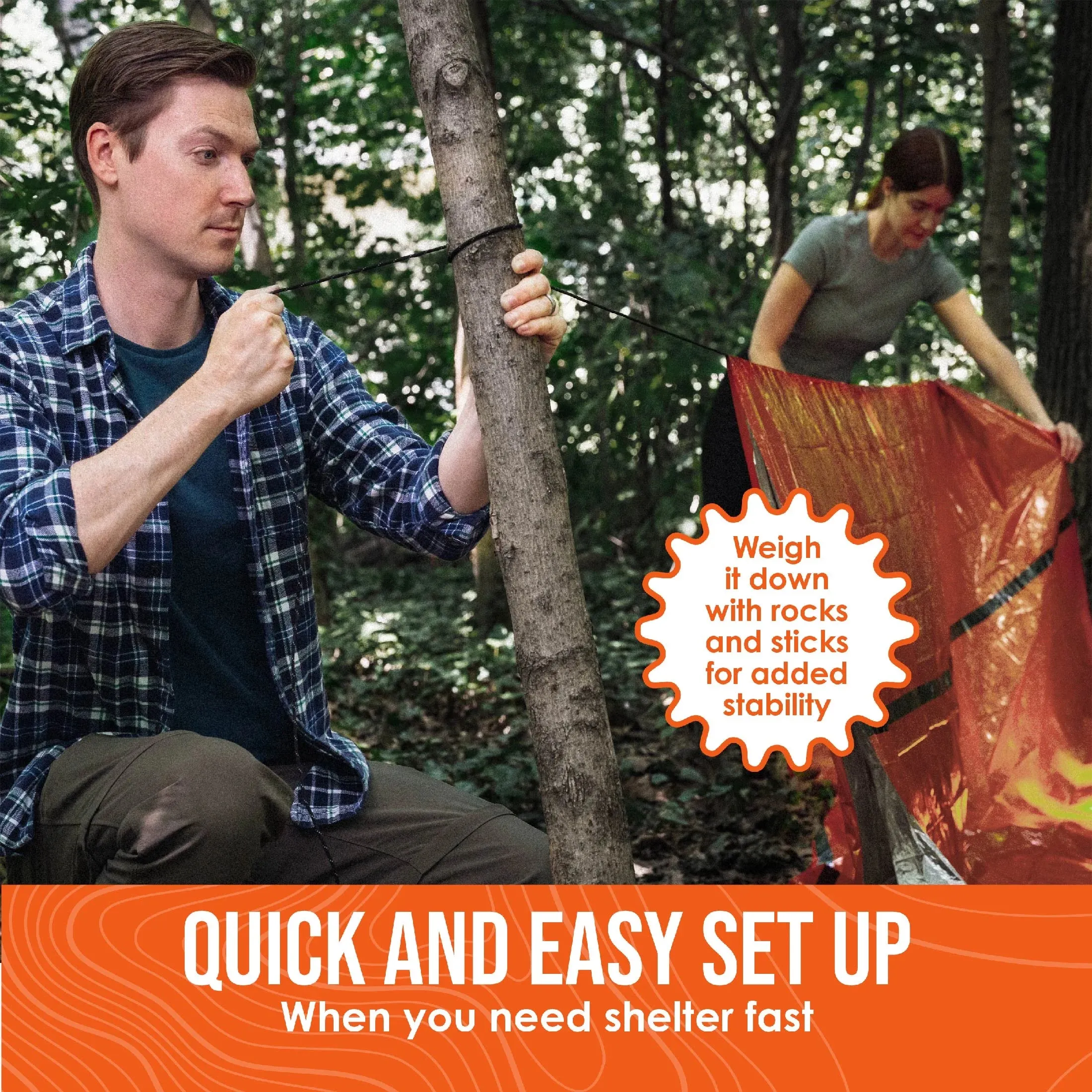 Life Tent: 2-Person Survival Shelter with Whistle & Paracord