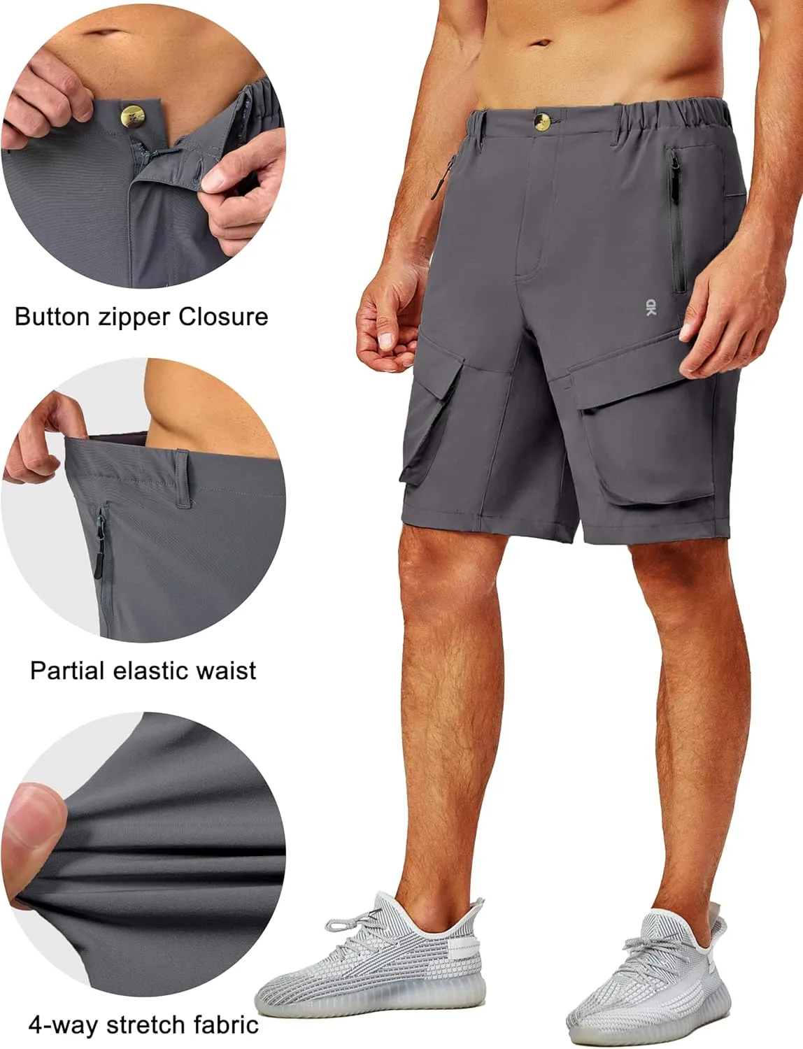 Little Donkey Andy Men's Stretch Quick Dry Cargo Shorts for Hiking, Camping, Travel