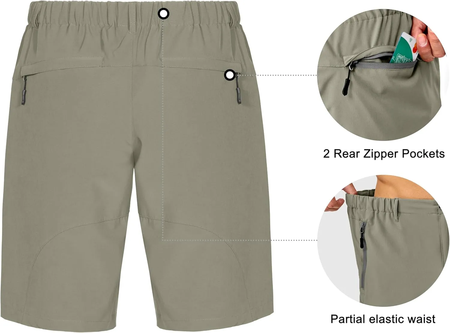 Little Donkey Andy Men's Stretch Quick Dry Cargo Shorts for Hiking, Camping, Travel