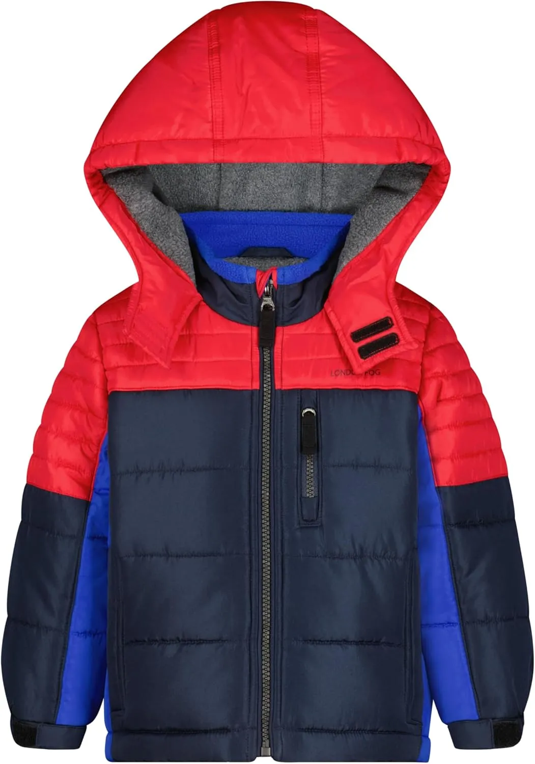 LONDON FOG Boys' Heavyweight Hooded Puffer Jacket with Polar Fleece Lining & Beanie
