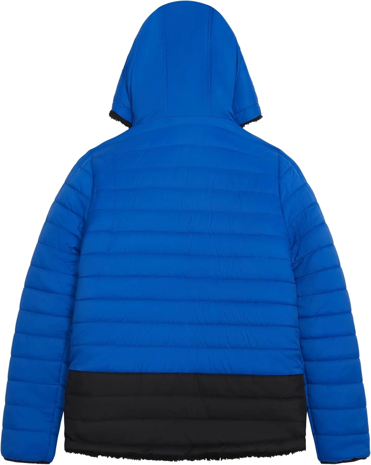 LONDON FOG Boys' Reversible Puffer-to-Sherpa Fleece Heavyweight Jacket