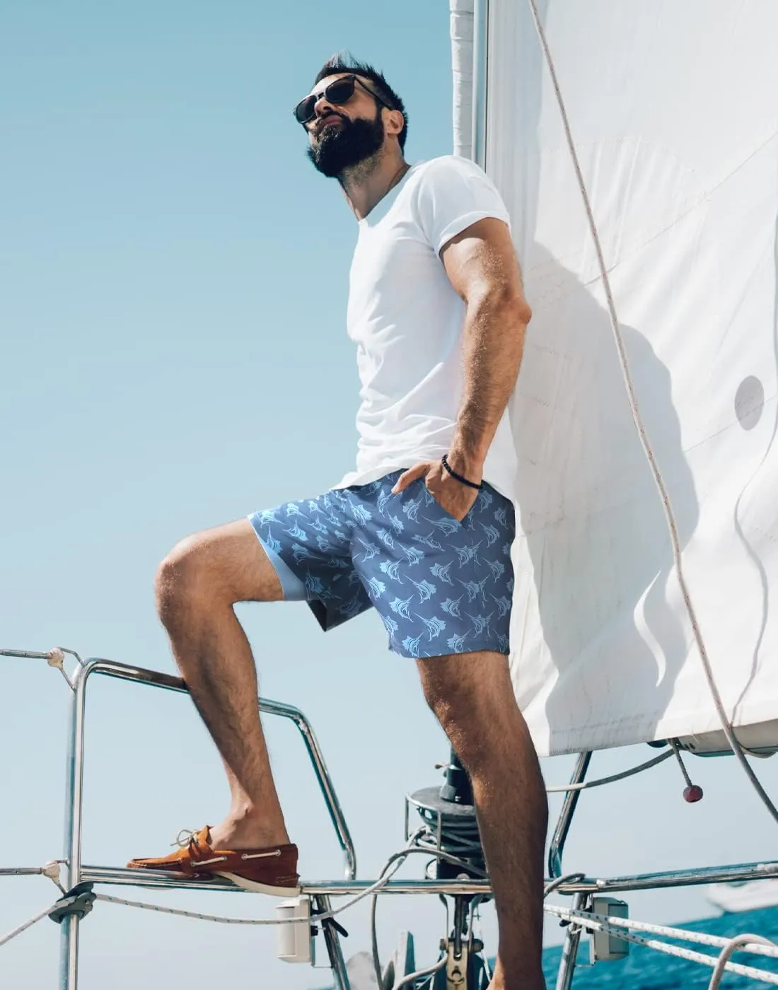 LRD Mens Swim Trunks with Compression Liner 7 inch Inseam Quick Dry Swim Shorts