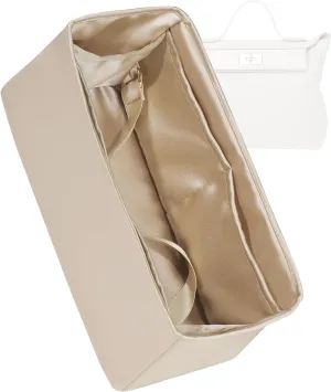 Luxury Silk Purse Organizer for Hermes 2424 Mini/29/35, Champagne