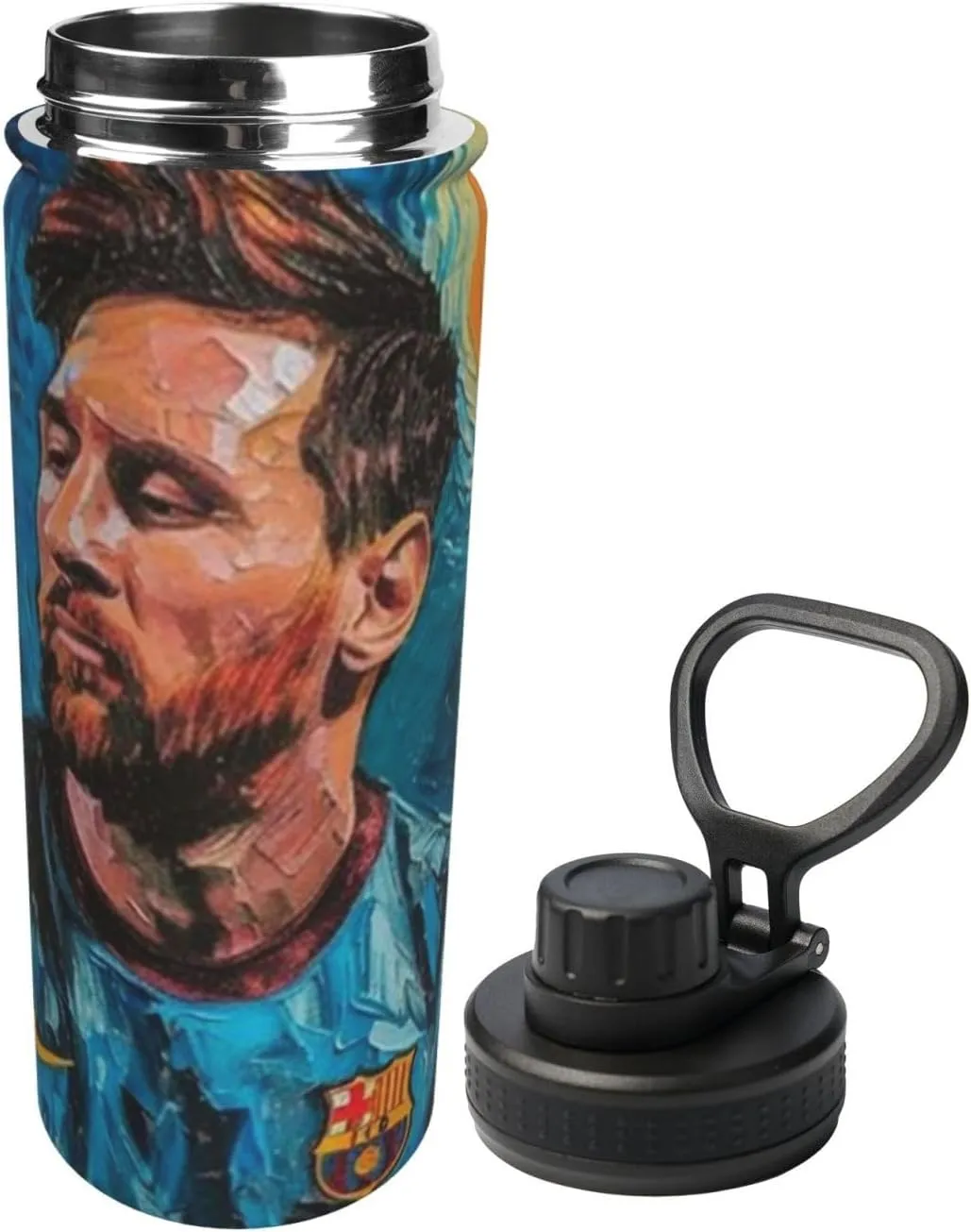 M-essi 18OZ sports insulated water bottle easy to carry with spout cover, insulated water bottle White