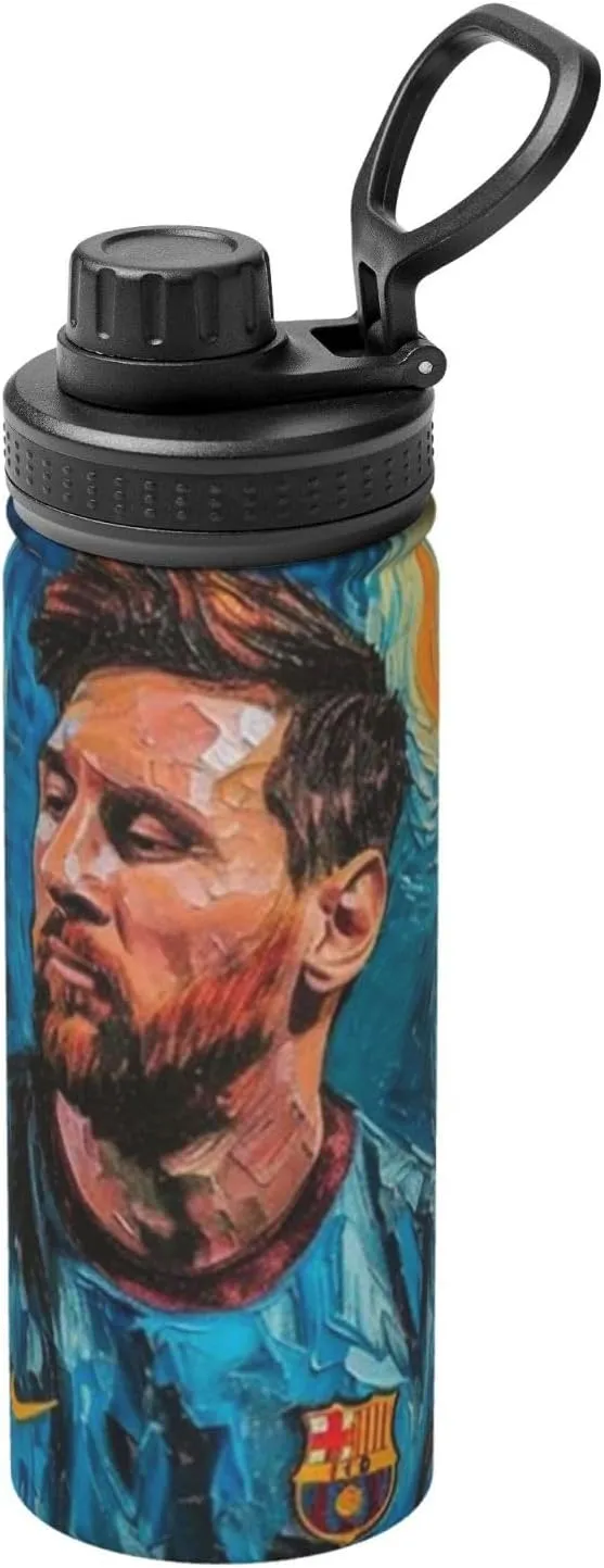 M-essi 18OZ sports insulated water bottle easy to carry with spout cover, insulated water bottle White