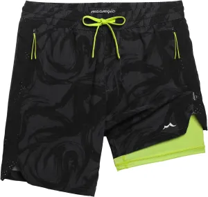 maamgic Boys Athletic Shorts with Liner Teens Youth 2 in 1 Active Running Shorts