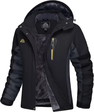 MAGCOMSEN Women's Ski Jackets Water Resistant Insulated Snow Jcakets Windproof Fleece Lined Winter Coats with Hood