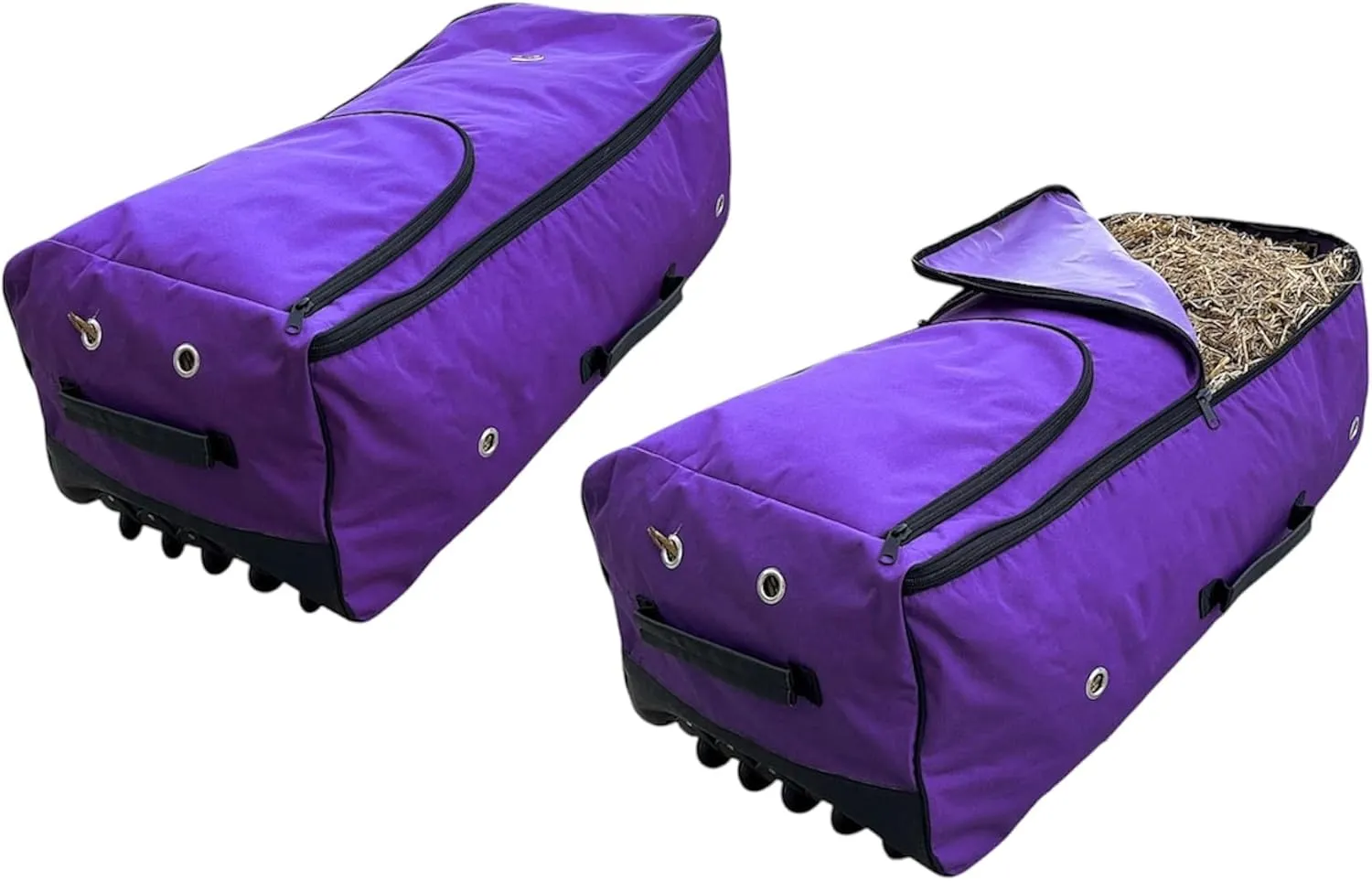 Majestic Ally Horse Rolling Hay Bale Bag, 44 x 20 x 15 inches, Nylon Rolling Storage, Multiple Colors (Purple, Large)