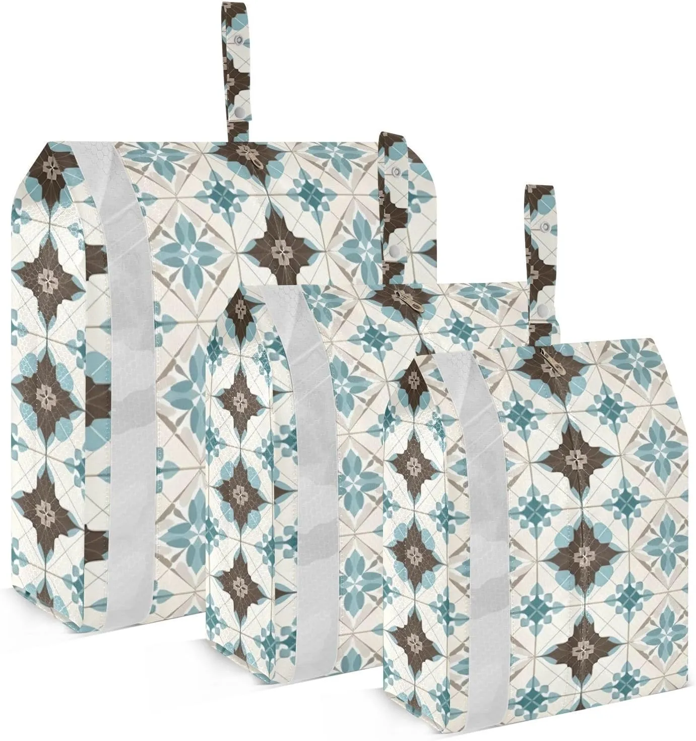 Marble Pattern Travel Storage Bag with Lanyard - Portable Lightweight Classified Storage Bag with Zipper, Dust and Waterproof Travel Packing Cube for Suitcase,3 Pieces