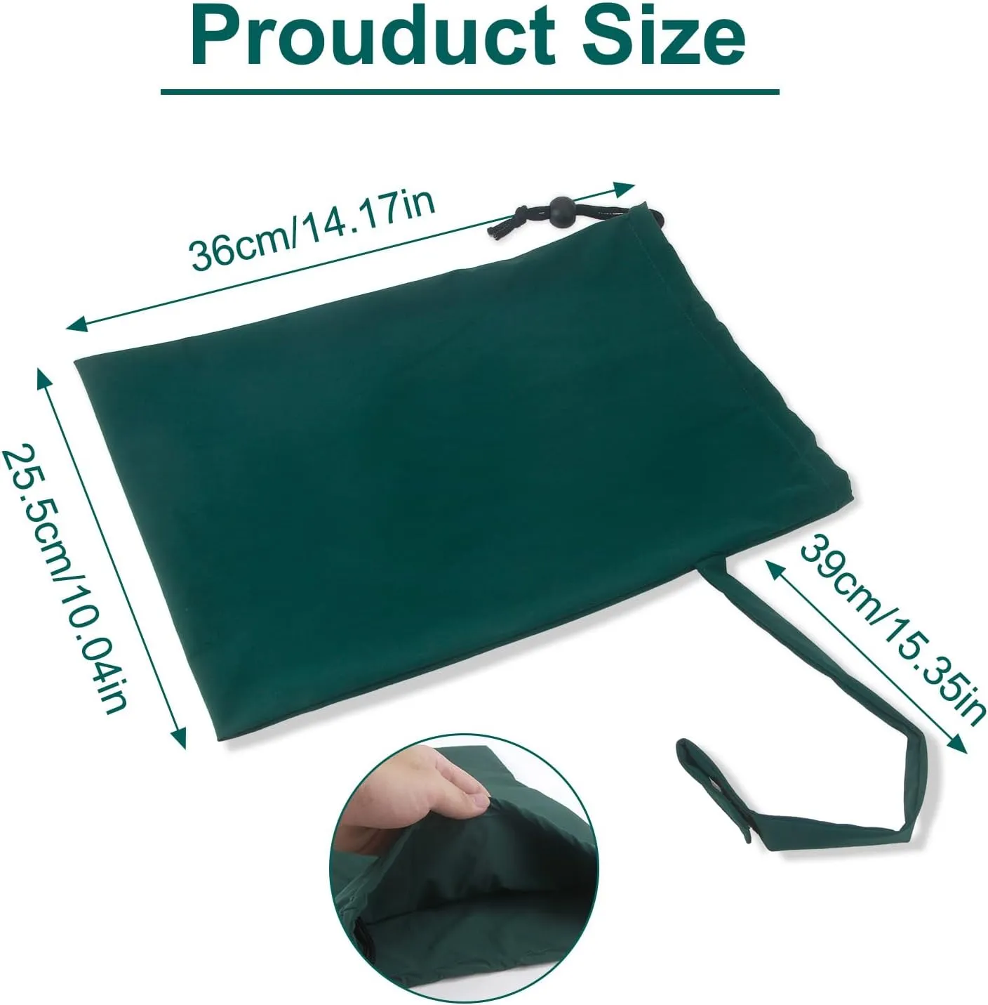 Mask Cover | Protective Dust Cover | Keeps Supplies Clean and Protected | Storage Bag with Strap (Dark Green)
