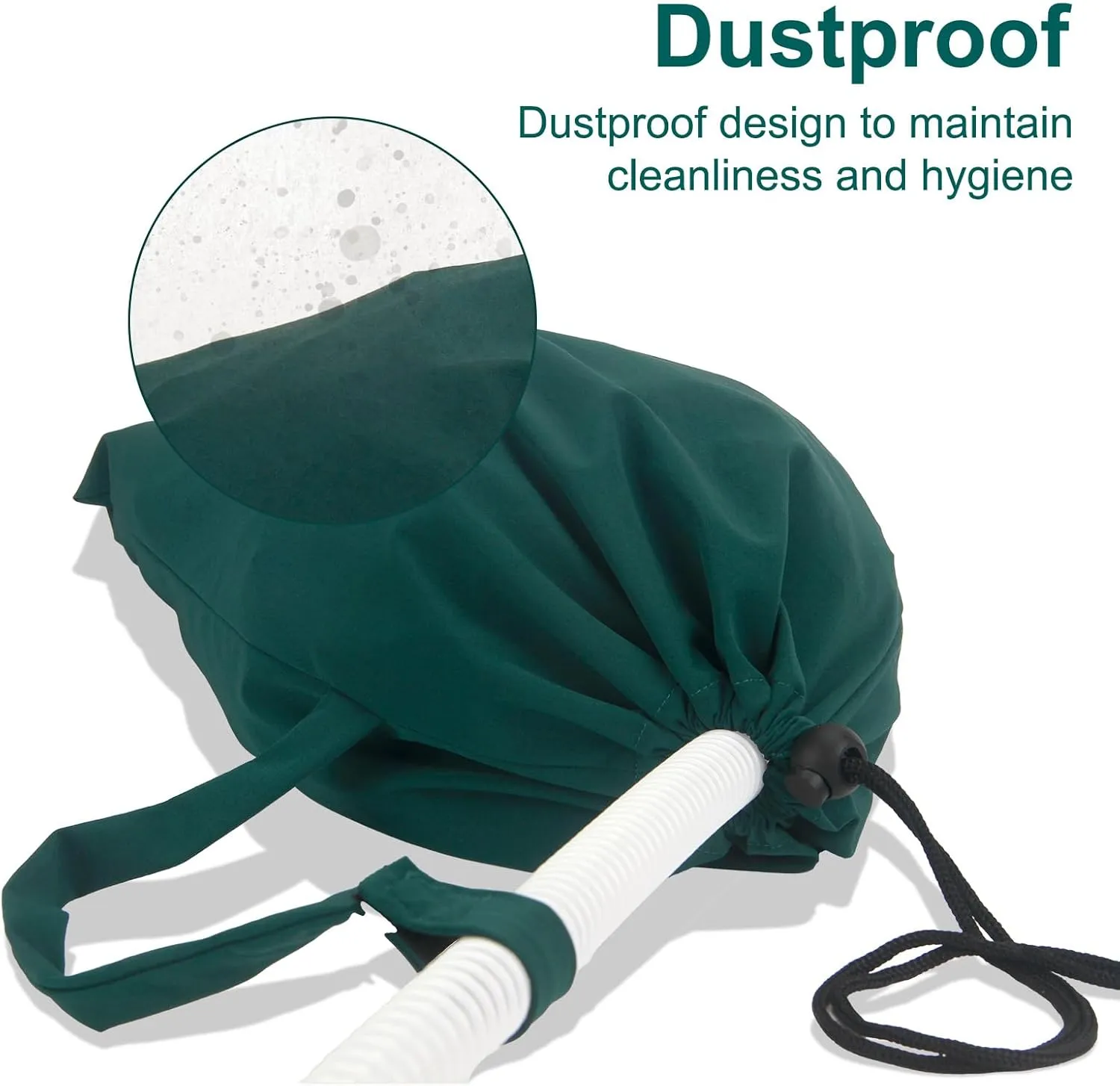 Mask Cover | Protective Dust Cover | Keeps Supplies Clean and Protected | Storage Bag with Strap (Dark Green)