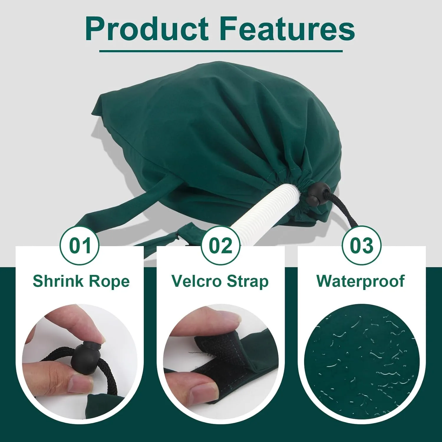 Mask Cover | Protective Dust Cover | Keeps Supplies Clean and Protected | Storage Bag with Strap (Dark Green)
