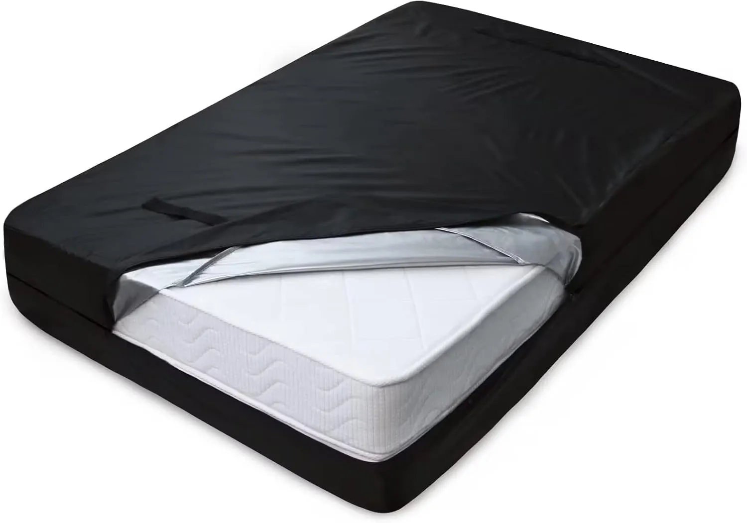 Mattress Bags for Moving and Storage, Heavy Duty King Mattress Bag with 4 Strong Handles, Waterproof Mattress Cover/Protector for Moving King Size, Reusable Thick Tarp, Black
