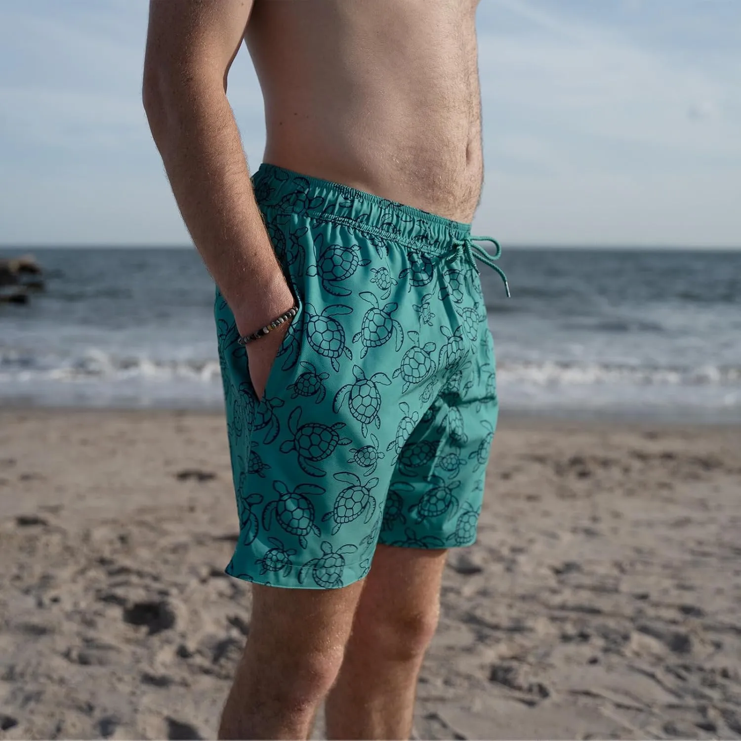 Mens 2 Pack Swim Trunks with Compression Liner Anti Chafing 7 inch Inseam Stretch Quick Dry Swim Shorts with Phone Pocket