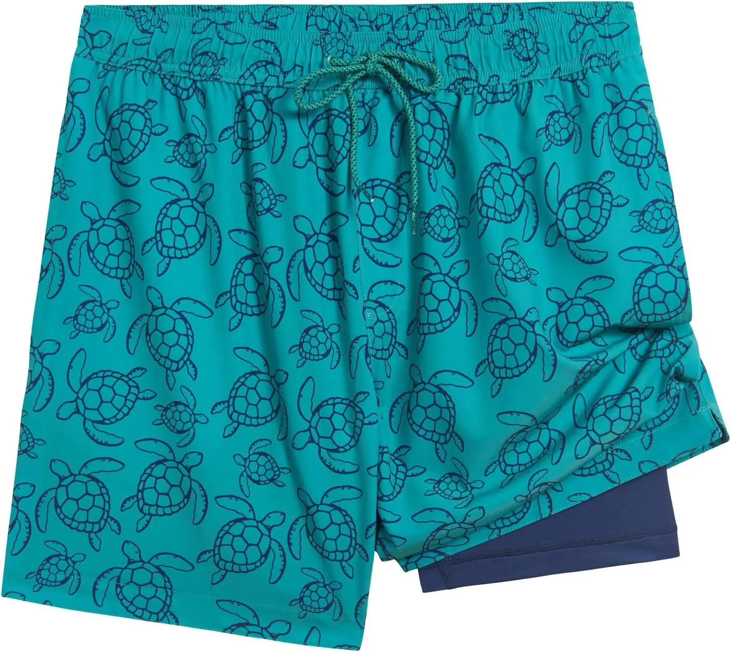 Mens 2 Pack Swim Trunks with Compression Liner Anti Chafing 7 inch Inseam Stretch Quick Dry Swim Shorts with Phone Pocket